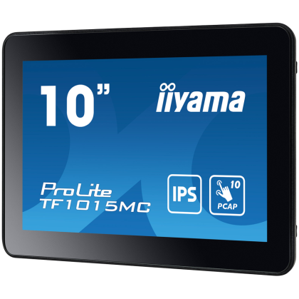 The ProLite TF1015MC (10.1 inch) uses PCAP touch technology and is built into an eye catching bezel with edge-to-edge glass. Equipped with a foam seal finish it supports seamless integration into kiosks and provides IP65 rating.