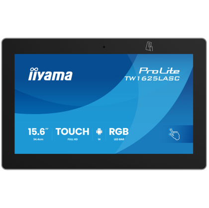 ProLite TW1625LASC-B3PNR 15.6 PCAP 10pt touch, IPS, 1920x1280, 450 cd/m2, 1000:1, 20 ms, USB x3, RJ45, 178/178, 89/89, PoE, NFC/RFID reader, RGB LED bar, Android 14