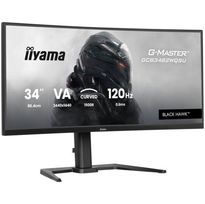 Iiyama GCB3482WQSU-B1 - LED monitor GAMING CURVED 34" 3440 x 1440 WQHD 120 Hz VA 500 cd 3000:1 0.6 ms 2xHDMI DP SPEAKERS