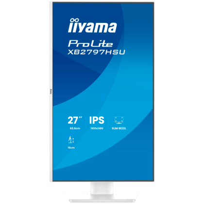 IIYAMA Prolite XB2797HSU-W1 Business Monitor - 68.6 cm (27"), FULL HD (1920x1080), IPS LED, 120Hz, 350 cd/m², matte / white
