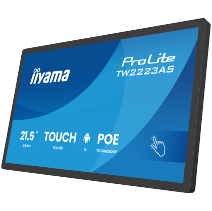 Iiyama 21.5 TW2223AS-B3P 16 Touch USBC Android - Flat Screen - 54.6 cm 18 ms 500:1 450 cd IPS RJ-45 USB Type-C USB Typ C