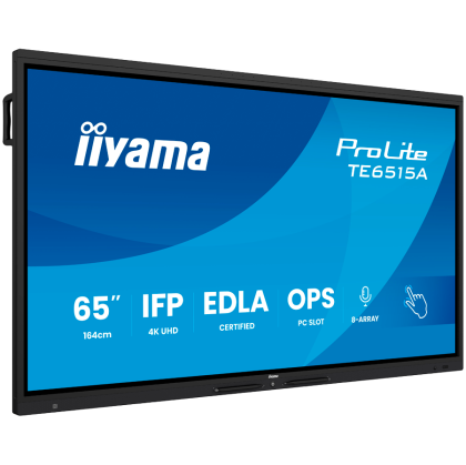 iiyama ProLite TE6515A-B2AG - 65  LED-backlit touchscreen (multi touch) / 8-microphone array / optional slot-in PC capability - 4K UHD