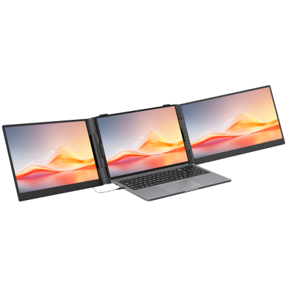 Portable monitor Blackview DCM6Pro Dual Screen 14inch 1920x1080 16:9 LCD 60Hz IPS 178 USB-C 3.1x2 Fullx1 Type-Cx1 PD3.0 FC 20V/5A 345x207x20.5mm Two screens can be lit up with just one cable connected to PC Grey Black