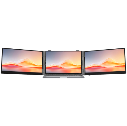 Portable monitor Blackview DCM6Pro Dual Screen 14inch 1920x1080 16:9 LCD 60Hz IPS 178 USB-C 3.1x2 Fullx1 Type-Cx1 PD3.0 FC 20V/5A 345x207x20.5mm Two screens can be lit up with just one cable connected to PC Grey Black