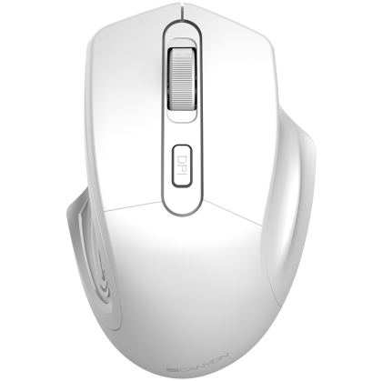 CANYON MW-15, 2.4GHz Wireless Optical Mouse with 4 buttons, DPI 800/1200/1600, Pearl white, 115*77*38mm, 0.064kg