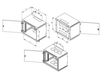 TRITON RACK PERETE 1-SECTION 15U/600 NEG