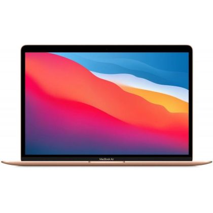 Laptop Apple MacBook Air 13, Procesor Apple M1  CPU cu 8 nuclee, GPU cu 7 nuclee, Neural Engine 16 core, 13.3" (2560x1600) IPS 400nits, ram 8GB, 256GB SSD, INT keyboard, culoare Gold, macOS Ventura