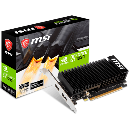 MSI Video Card NVidia GeForce GT 1030 LP OC GDDR4 2GB/64bit, PCI-E 3.0 x16, DisplayPort, HDMI, DX 12, Retail