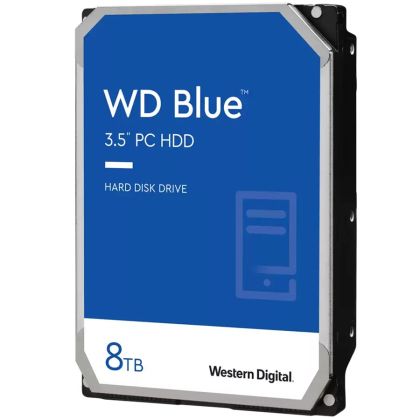 HDD Desktop WD Blue 8TB CMR, 3.5'', 128MB, 5640 RPM, SATA-EOL->WD80EAAZ