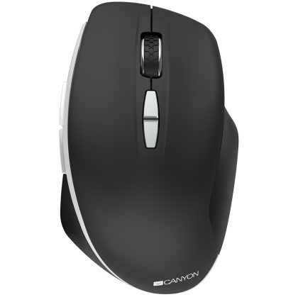 CANYON MW-21, 2.4 GHz  Wireless mouse ,with 7 buttons, DPI 800/1200/1600, Battery: AAA*2pcs,Black,72*117*41mm, 0.075kg