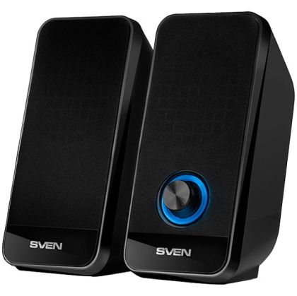 SVEN 320 USB-powered (2x3W); Front power button and the volume control; Power LED