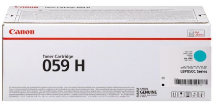 Toner original Canon 059H-C,  culoare cyan pentru CANON i-SENSYS LBP852CX, capacitate 13.500 pagini