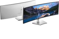 Monitor LED Dell curbat U4924DW, 49" DQHD (5120x1440), IPS, 350nits, 5ms, 60Hz, Curved, culoare Black-Silver