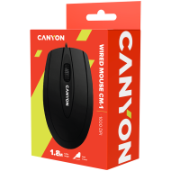 CANYON CM-1 wired optical Mouse with 3 buttons, DPI 1000, Black, cable length 1.8m, 100*51*29mm, 0.07kg