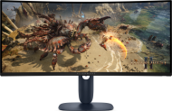 Monitor Led Dell curbat AW3425DWM Alienware, 34" WQHD (3440x1440) VA, 1ms, 180Hz, culoare black