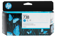 Cartus cerneala original HP 738, culoare cyan designjet ink cartridge, pentru Plotter HP DesignJet T850, T950 printers, capacitate 130ml.