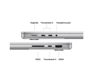 Laptop Apple MacBook Pro 14", Procesor Apple M4 Pro, CPU cu 12 nuclee, GPU cu 16 nuclee, 14.2"(3024 x 1964) Liquid Retina XDR 1000nits, ram 24GB, 1TB SSD, tastatura INT, culoare silver, macOS Sequoia