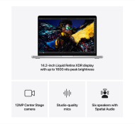 Laptop Apple MacBook Pro 14", Procesor Apple M4, CPU cu 10 nuclee, GPU cu 10 nuclee, 14.2"(3024 x 1964) Liquid Retina XDR 1000nits, ram 24GB, 512GB SSD, tastatura INT, culoare silver, macOS Sequoia