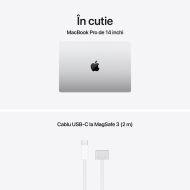 Laptop Apple MacBook Pro 14", Procesor Apple M5, CPU cu 10 nuclee, GPU cu 10 nuclee, 16 nuclee Neural Engine, 14.2"(3024 x1964) Liquid Retina XDR 1000nits, ram 32GB, 2TB SSD, tastatura INT, culoare Silver, macOS Tahoe