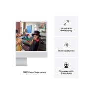 PC all in one Apple iMac 24 inch, Procesor Apple M4 CPU cu 8 nuclee, GPU cu 8 nuclee, Neural Engine 16 nuclee, 23.5" 4.5K (4480x2520) Retina 500niti, ram 16GB, 512GB SSD, tastatura INT, culoare silver, macOS Sequoia