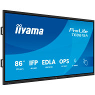 Iiyama ProLite TE8615A-B1AG - 86" Diagonal Class (85.6" viewable) LED-backlit displayinteractive digital signage with touchscreen (multi touch) / 8-microphone array / optional slot-in PC capability 4K UHD (2160p) 3840 x 2160 black (bezel) matte