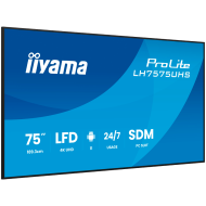 Iiyama ProLite LH7575UHS-B2AG 75" Diagonal Class (74.5" viewable) LED-backlit LCD display digital signage with built-in media player SDM Slot PC 4K UHD (2160p) 3840 x 2160 black (bezel) matte finish