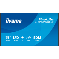 Iiyama ProLite LH7575UHS-B2AG 75" Diagonal Class (74.5" viewable) LED-backlit LCD display digital signage with built-in media player SDM Slot PC 4K UHD (2160p) 3840 x 2160 black (bezel) matte finish