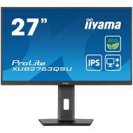 IIYAMA Monitor LED XUB2763QSU-B1 27” IPS QHD panel with B energy class 2560 x 1440 @100Hz  350 cd/m² 1500:1 2ms HDMI DP USB Full Ergo