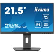 IIYAMA Monitor LED XUB2293HS-B6 21.5" IPS 1920 x 1080 @100Hz 16:9 250 cd/m² 1000:1 1ms HDMI DP USB Hub height, swivel, tilt, pivot (rotation both sides)