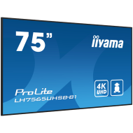 IIYAMA LFD LH7565UHSB-B1 74.5" 3840x2160 16:9 800cd 1200:1 Android 11 OS, iiSignage2, FailOver, EShare 24/7 landscape, portrait