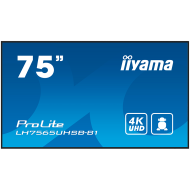 IIYAMA LFD LH7565UHSB-B1 74.5" 3840x2160 16:9 800cd 1200:1 Android 11 OS, iiSignage2, FailOver, EShare 24/7 landscape, portrait