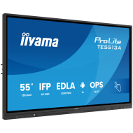 IIYAMA LFD TE5513A-B1AG Interactive 55" IPS 3840 x 2160 450 cd 8ms 40, 10pt writing 200Hz Scan rate, iiWare 21E (Android 14 OS) featuring Google EDLA, iiControl (DMS), WhiteBoard, web browser
