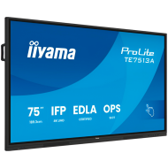 Iiyama ProLite TE7513A-B1AG - 75" Diagonal Class (74.5" viewable) LED-backlit LCD display interactive digital signage with touchscreen (multi touch) / optional slot-in PC capability 4K UHD (2160p) 3840 x 2160 black bezel with matte finish