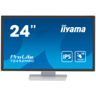 Iiyama ProLite T2452MSC-W1 - LED monitor24" (23.8" viewable) touchscreen 1920 x 1080 Full HD (1080p) IPS 400 cd/m² 1000:1 14 ms HDMI DisplayPort speakers white