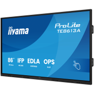 Iiyama ProLite TE8613A-B1AG - 86" Diagonal Class (85.6" iewable) LED-backlit LCD display interactive digital signage with touchscreen (multi touch) / optional slot-in PC capability 4K UHD (2160p) 3840 x 2160 black matte finish