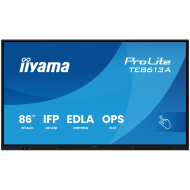 Iiyama ProLite TE8613A-B1AG - 86" Diagonal Class (85.6" iewable) LED-backlit LCD display interactive digital signage with touchscreen (multi touch) / optional slot-in PC capability 4K UHD (2160p) 3840 x 2160 black matte finish