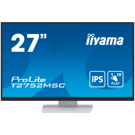 Iiyama ProLite T2752MSC-W1 - LED monitor27" touchscreen 1920 x 1080 Full HD (1080p) @ 60 Hz IPS 400 cd/m² 1000:1 5 ms HDMI DisplayPort speakers white matte