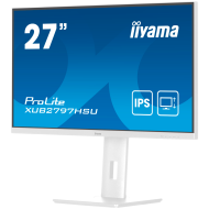 27" WHITE IPS-panel, 1920x1080@100Hz, 300cd/m2, 15cm Height Adj. Stand, Speakers, HDMI, DisplayPort, 1ms (MPRT), USB 2x2.0, dual monitor setup with XUB2797HSN-W2
