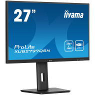 IIYAMA Monitor LED XUB2797QSN-B2 27" IPS 2560 x 1440 @100Hz 300 cd/m² 1300:1 1ms HDMI DP USB-C 65W RJ45 Daisy Chain USB Hub 3.2 height, swivel, tilt, pivot (rotation both sides), 3-side borderless design, matte finish
