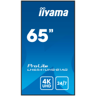 65" 3840x2160, 4K UHD IPS panel, 1% Haze, Landscape and Portrait mode, Speakers 2x 10W , 3x HDMI, 500cd/m2, Media Play USB Port, Control LAN / RS232C, VESA 500x500 -wallmount included