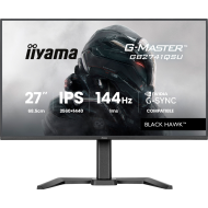 27" IPS Gaming, G-Master Black Hawk, G-SYNC Compatible, 2560x1440 144Hz, 300cd/m2, HDMI, DisplayPort, 1ms MPRT, Adaptive Sync, Speakers, USB 2x2.0, Black Tuner, 15cm Height Adjust Stand