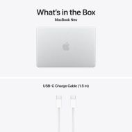 Laptop Apple MacBook Neo 13", Procesor Apple A18 Pro, CPU cu 6 nuclee, GPU cu 5 nuclee, Neural Engine 16 nuclee, 13"(2408 x 1506) IPS 500nits, ram 8GB, 512GB SSD, tastatura INT, culoare Silver, macOS Sequoia