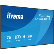 IIYAMA LFD LH7564UHS-B1AG 75" VA 3840 x 2160 60Hz 500 cd 5000:1 6.5ms Android 14 OS, iiSignage, iiControl, iiShare, EShare, FailOver, TeamViewer, PDF & Media Player, iiBrowser, File manager