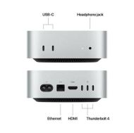 Desktop Apple Mac Mini M4 Pro, Procesor Apple M4 Pro cu CPU 14 core, GPU 20 core, ram 64GB, 2TB SSD M.2 PCIe NVMe, culoare Silver, macOS Sequoia