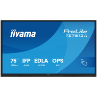 Iiyama Prolite TE7513A-B2AG 75''UHD VA 3840x2160 400cd 1200:1 8ms Android 1, 8/128GB, 40-Points, VGA, HDMI 2x HDMI-out 2x USB-C, Audio mini-jack and Optical Out (S/PDIF), USB Touch Interface,  Landscape mode, Media Play USB Ports, AntiGlare Glass,LAN