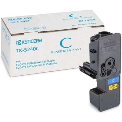 Toner original Kyocera TK-5240C, culoare cyan pentru Kyocera M5526cdn/cdw, P5026cdn/cdw, capacitate 3000 de pagini
