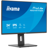 Iiyama ProLite XB2497HSN-B1, 60.5 cm , 23.8, 1920 x 1080 pixels, Full HD, LED, 1 ms, Black IPS monitor with USB-C docking, LAN