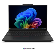 Laptop Lenovo ThinkPad T16 Gen 5 (Intel), Procesor Intel Core Ultra 7 355 up to 4.7GHz, 16" WUXGA (1920x1200) IPS 400nits Anti-glare, ram 32GB  6800MHz LPDDR5x, 512GB SSD M.2 PCIe NVMe, Intel Graphics, culoare black, Windows11 Pro