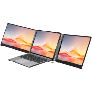 Portable monitor Blackview DCM6Pro Dual Screen 14inch 1920x1080 16:9 LCD 60Hz IPS 178 USB-C 3.1x2 Fullx1 Type-Cx1 PD3.0 FC 20V/5A 345x207x20.5mm Two screens can be lit up with just one cable connected to PC Grey Black
