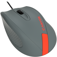 CANYON Wired Optical Mouse with 3 keys, DPI 1000 With 1.5M USB cable,Gray-Red,size 68*110*38mm,weight:0.072kg